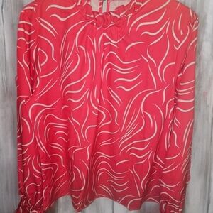 SHEIN Pink and White Swirl Blouse 💖 #Blouse #Swirl 👚🌸🛍️